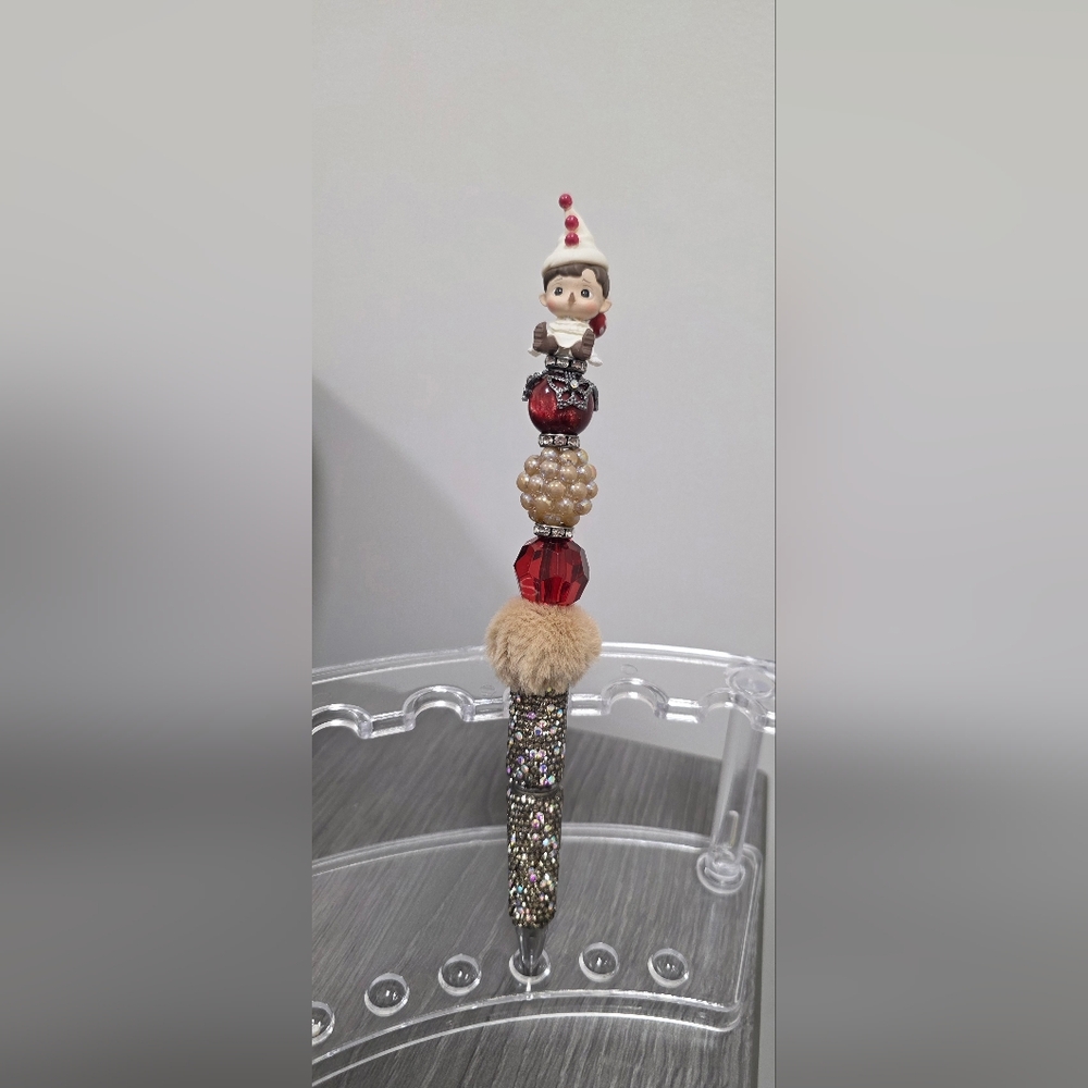 Vintage Clown Bling Beadable Pen – Circus Rhinestone Desk Pen